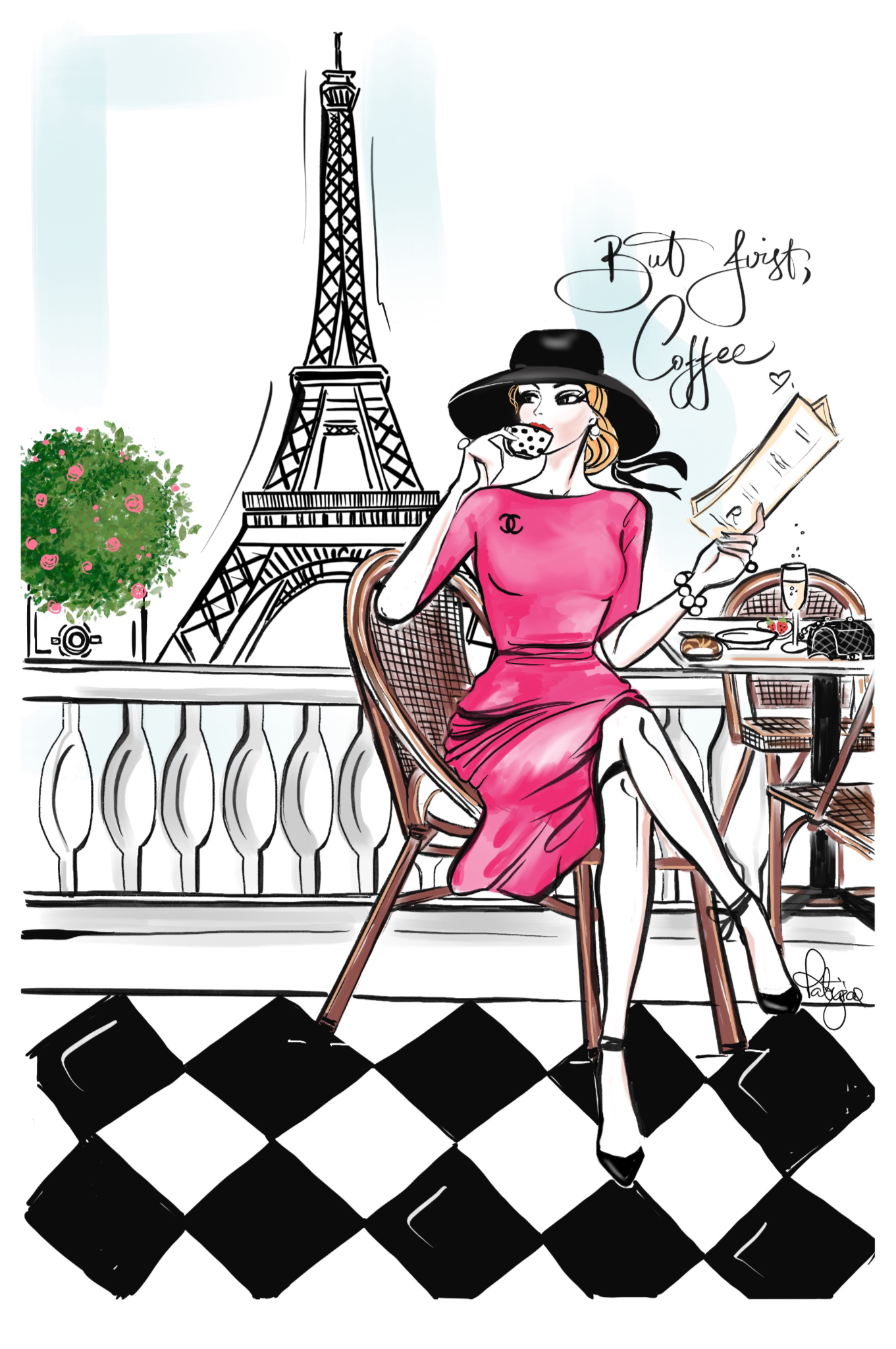 Art Print - Coffee & Croissants