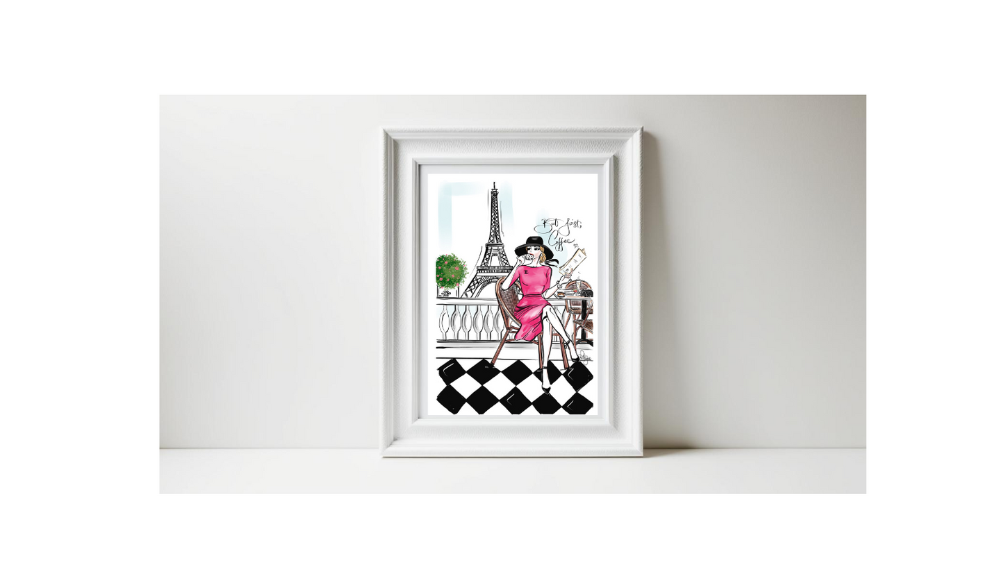 Art Print - Coffee & Croissants