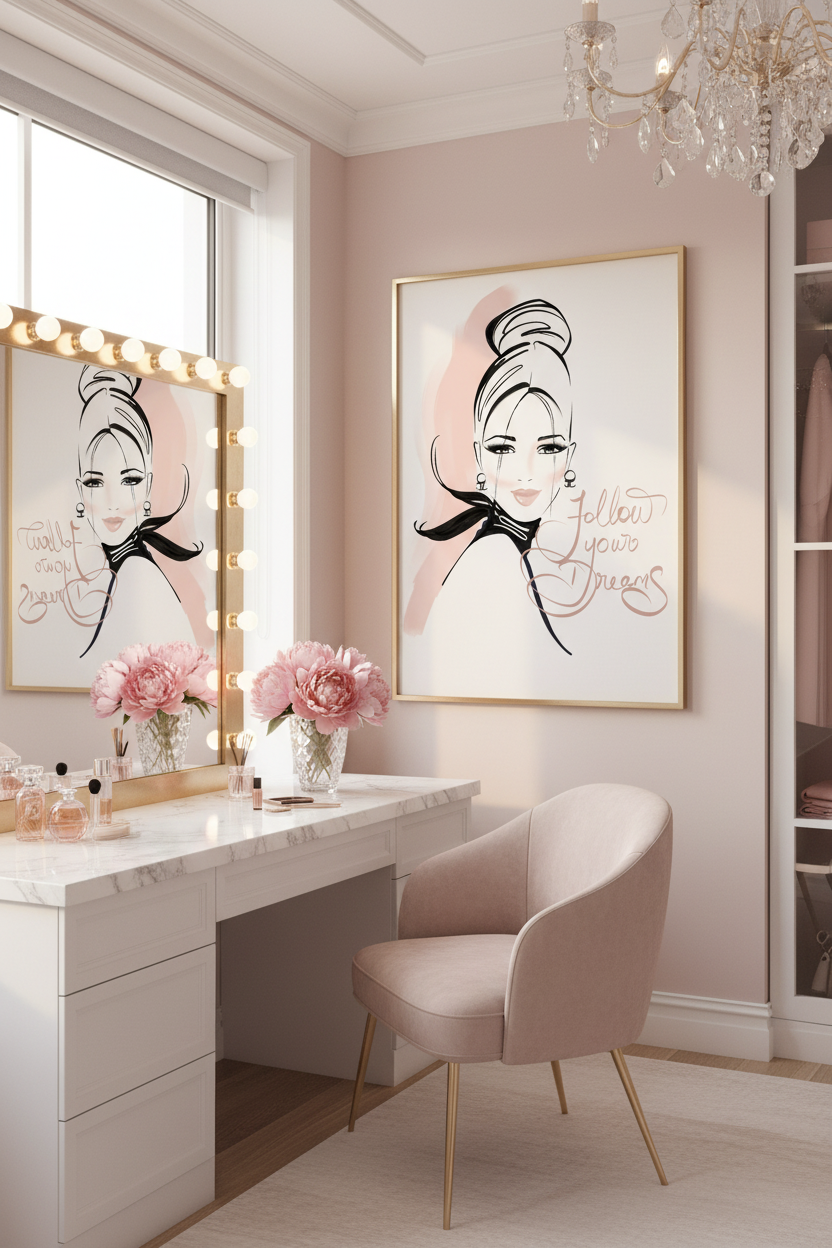 Follow Your Dreams Art Print in Penthouse Dressing Room