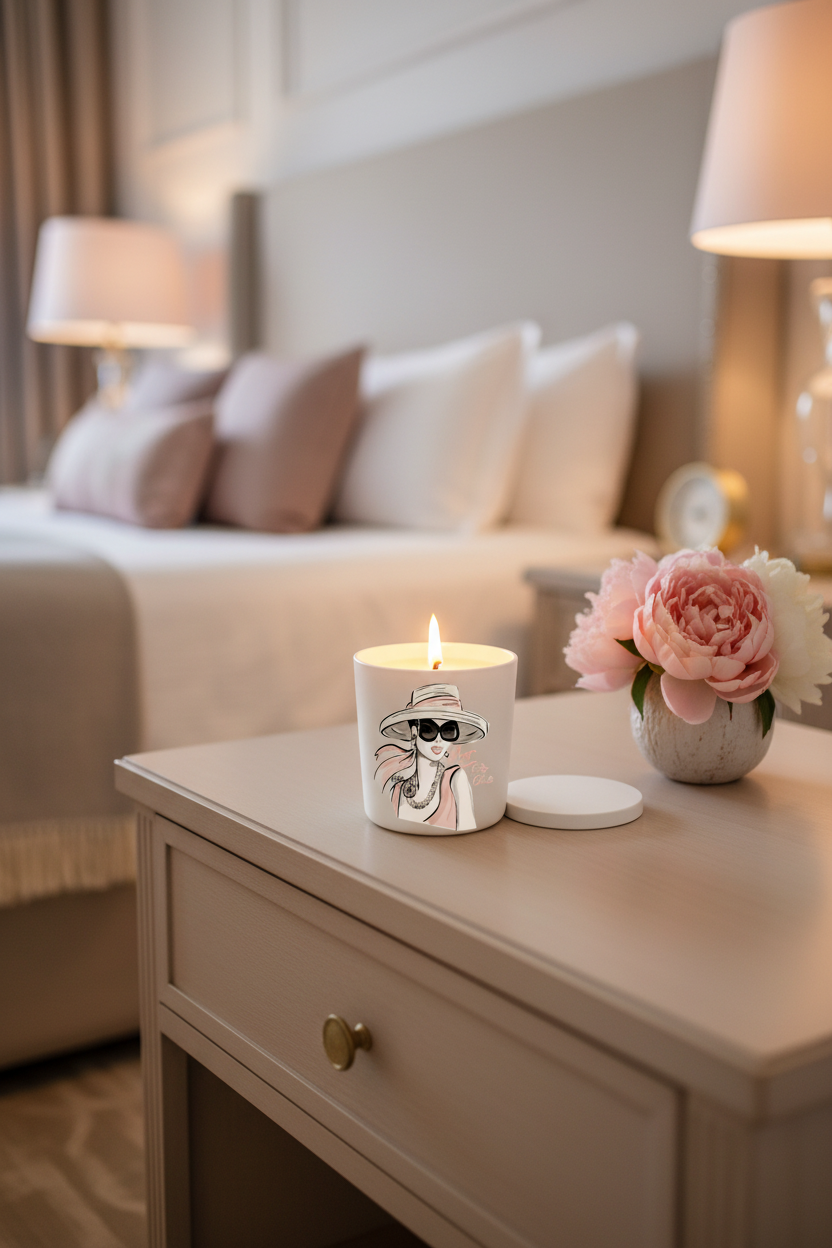 Luxury Bedroom Candle Mockup