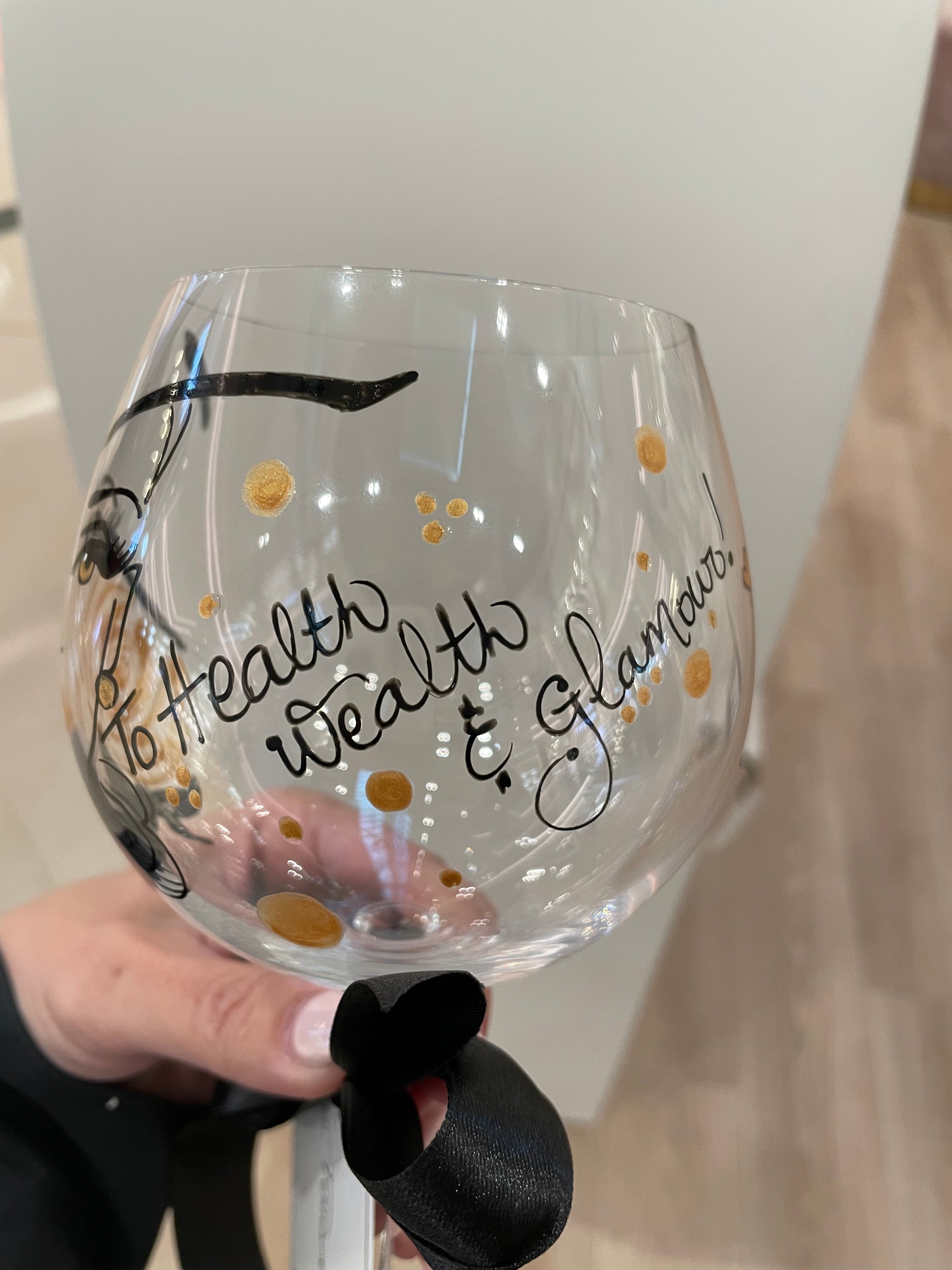 Limited Edition Hand  Painted Wine Glass