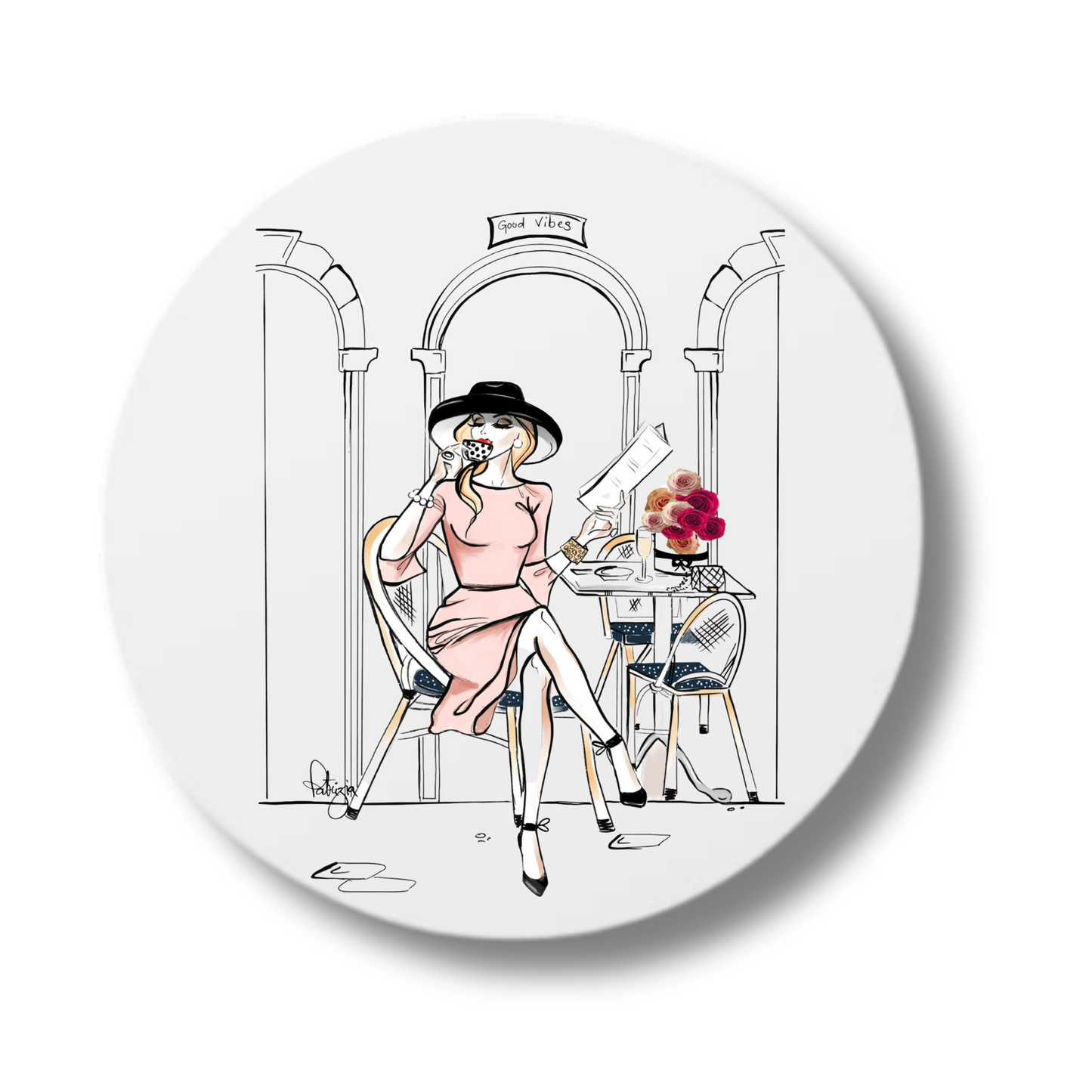 Ceramic Coasters - Coffee & Croissants