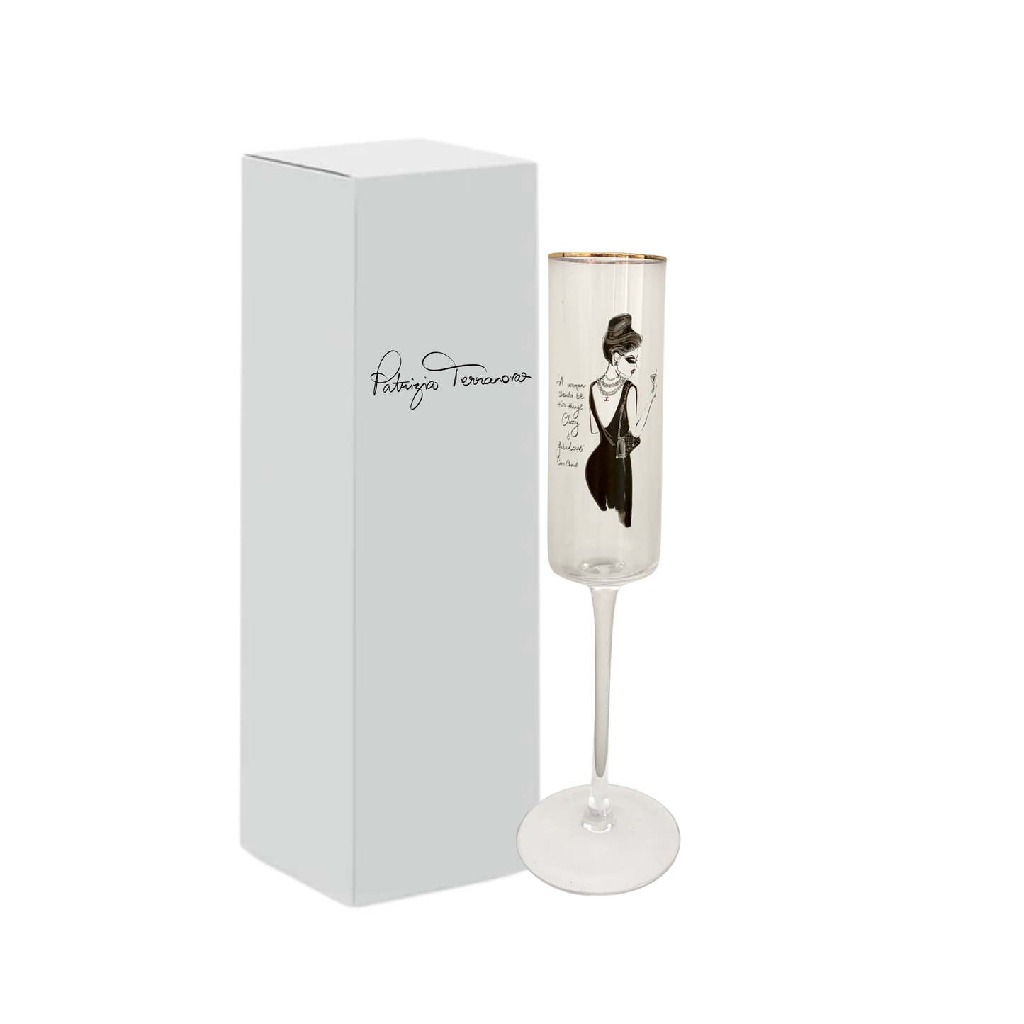 Glam Champagne Flute - A Woman
