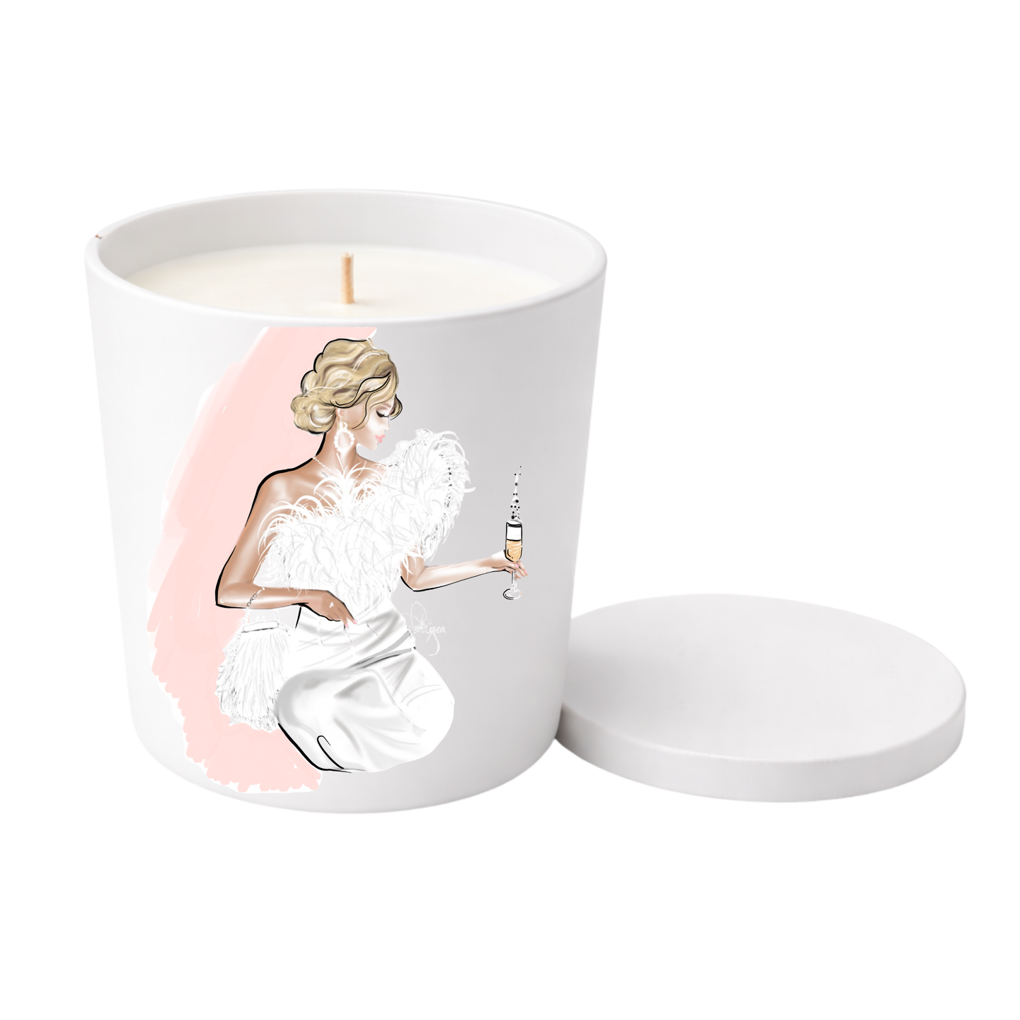 Luxury Coconut Soy Wax Candle - Strawberries & Champagne