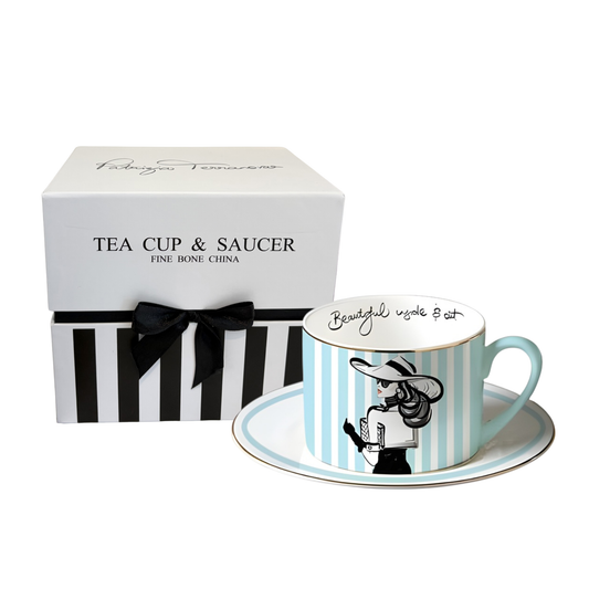 Porcelain Cup & Saucer - Beautiful Inside & Out