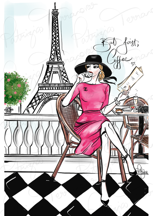 Art Print - Coffee & Croissants