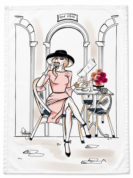 Tea Towel - Coffee & Croissants