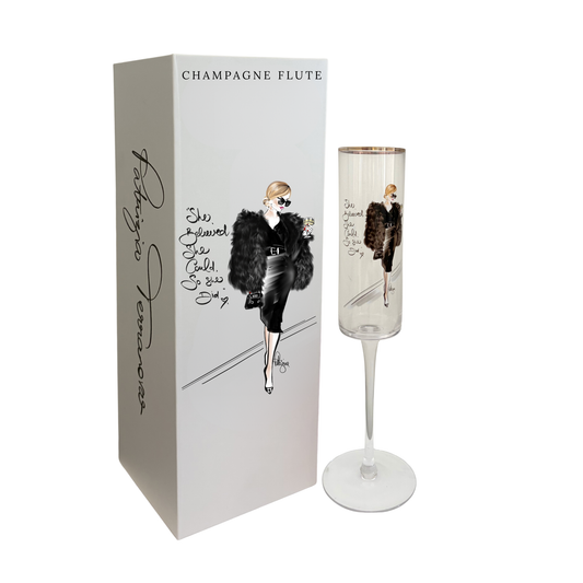 Glass Champagne Flute - She Believed