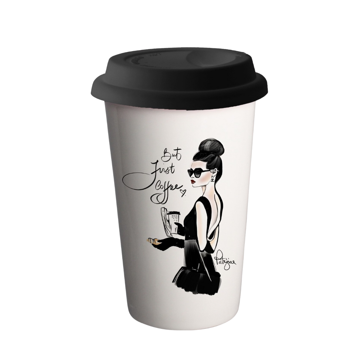 Glam Travel Mug - But First Coffee