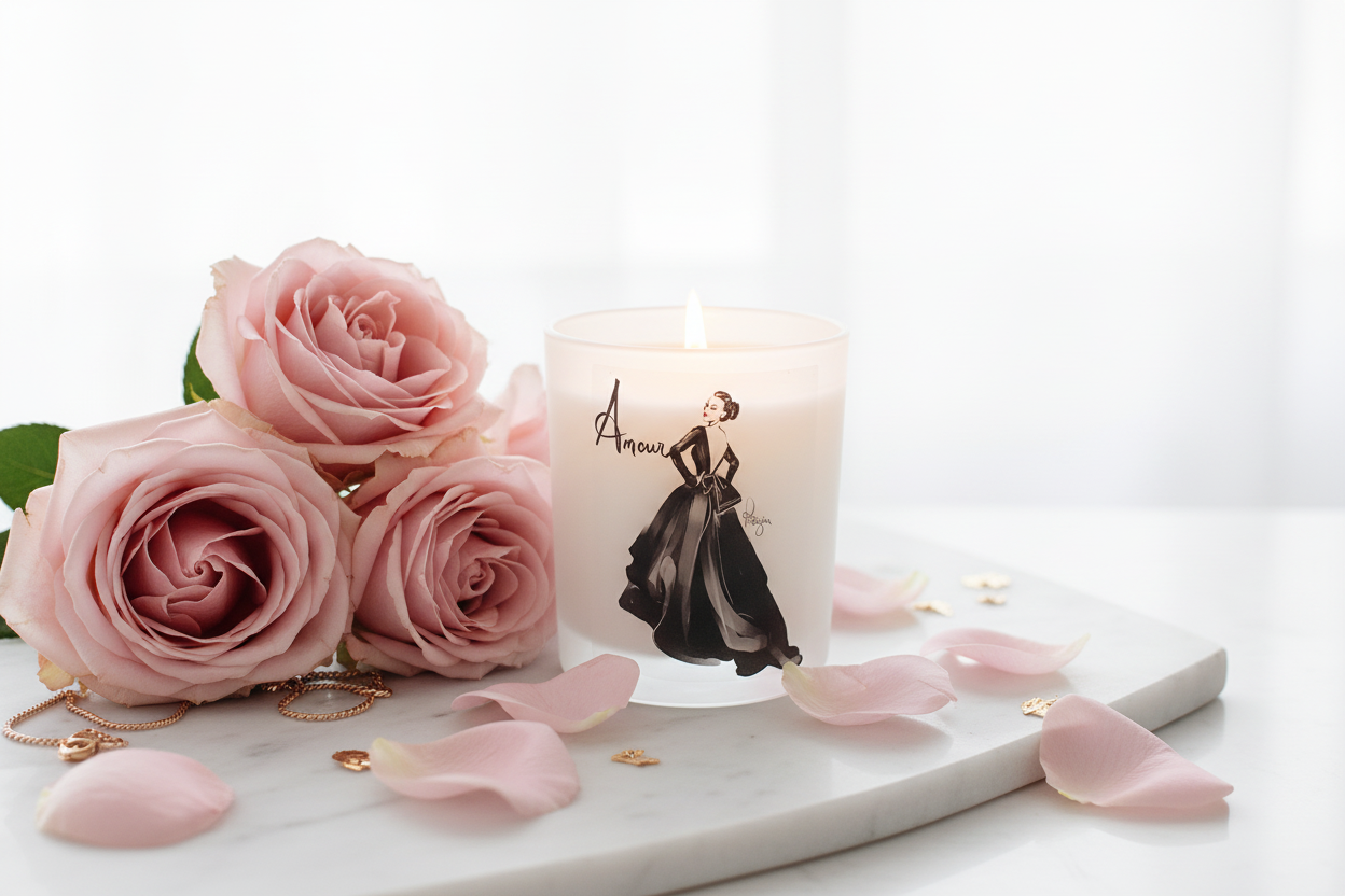 Amour Candle - Fresh Pink Roses