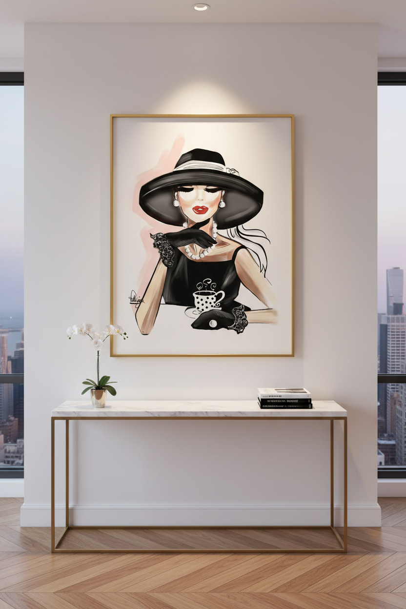 Black Hat Lady Art Print - Gallery Style Penthouse