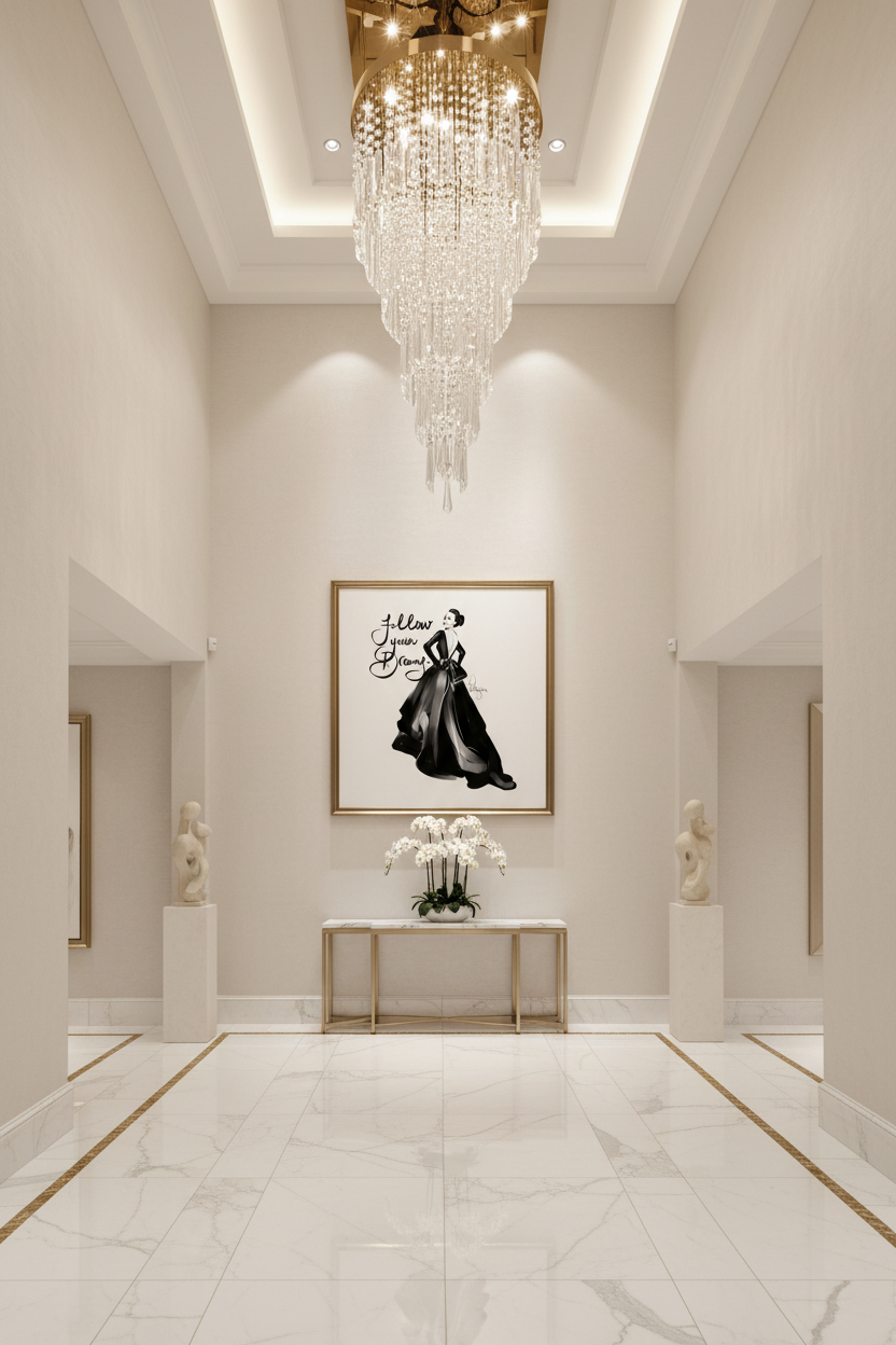 Follow Your Dreams Ballgown Art Print in Grand Penthouse Foyer