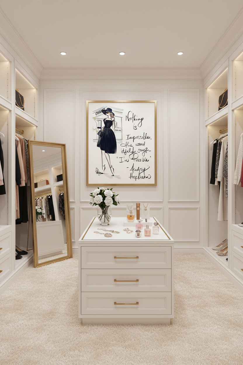 Nothing is Impossible Chanel Art Print in Penthouse Dressing Room
