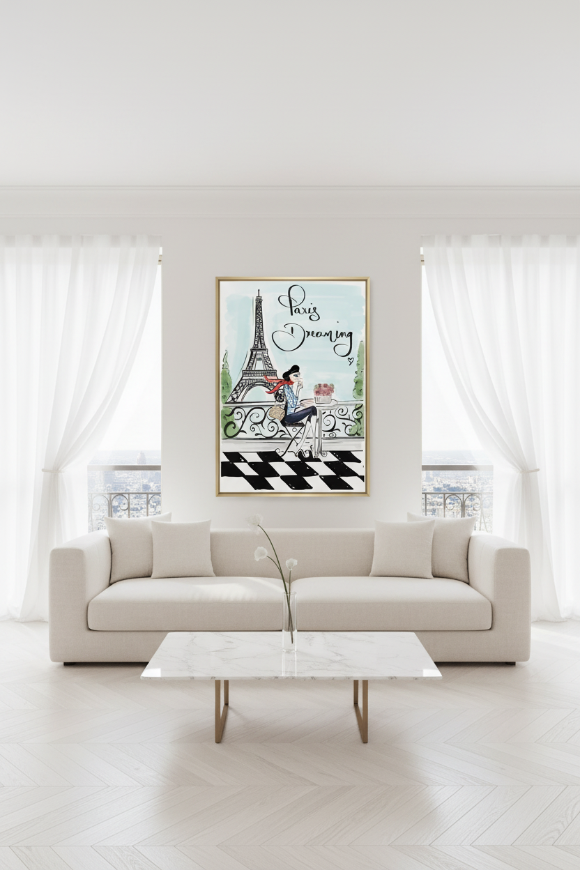 Paris Dreaming Art Print in White Penthouse