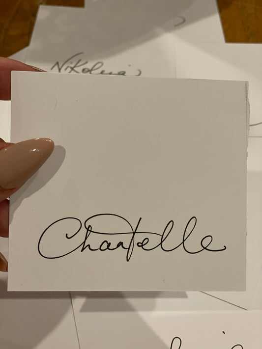 Hand Written Place Card